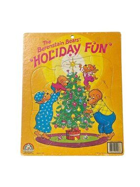 The Berenstain Bears Holiday Fun Puzzle 15 pc Random House 1988 USA Vintage